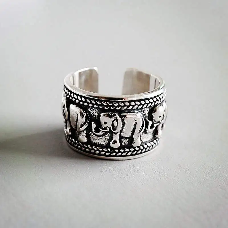DIEERLAN Bijoux модные богемные Слоны антикварные большие кольца винтажные Свадебные