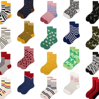 1 pair men women socks cotton crew lovers socks funny animal cartoon casual colorful dots in tube sock a g