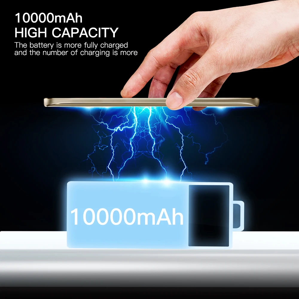 Беспроводное зарядное устройство KEYSION Qi 10000 мАч внешний аккумулятор для быстрой