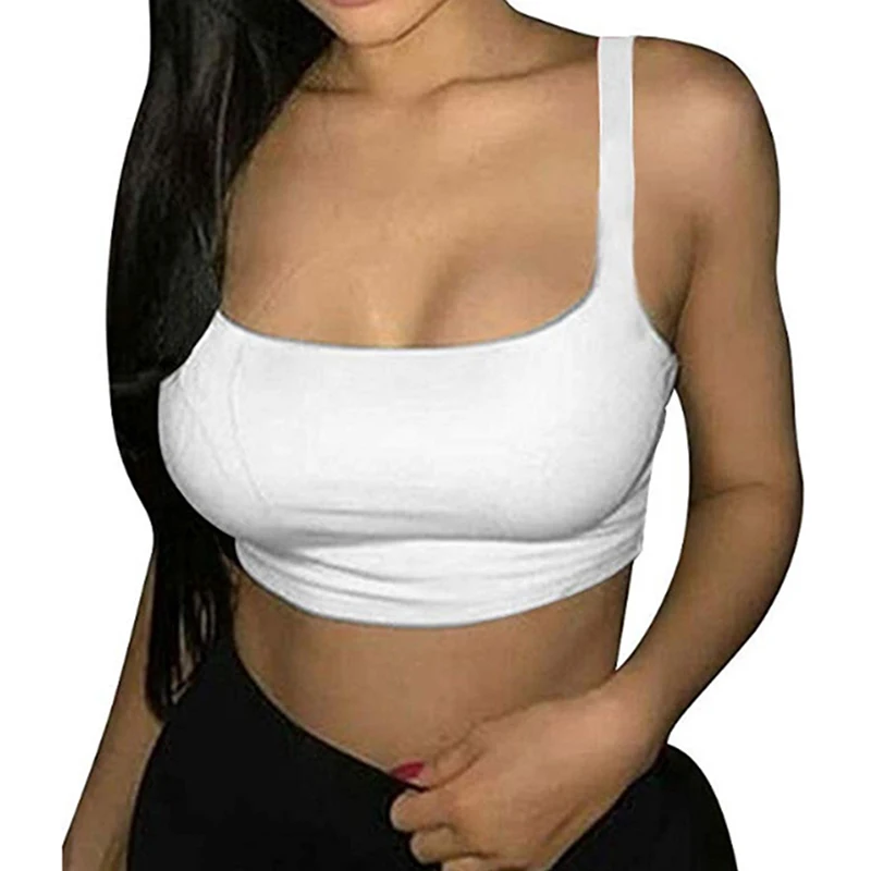 2020 Женская однотонная уличная майка с вырезом лодочкой летний укороченный топ