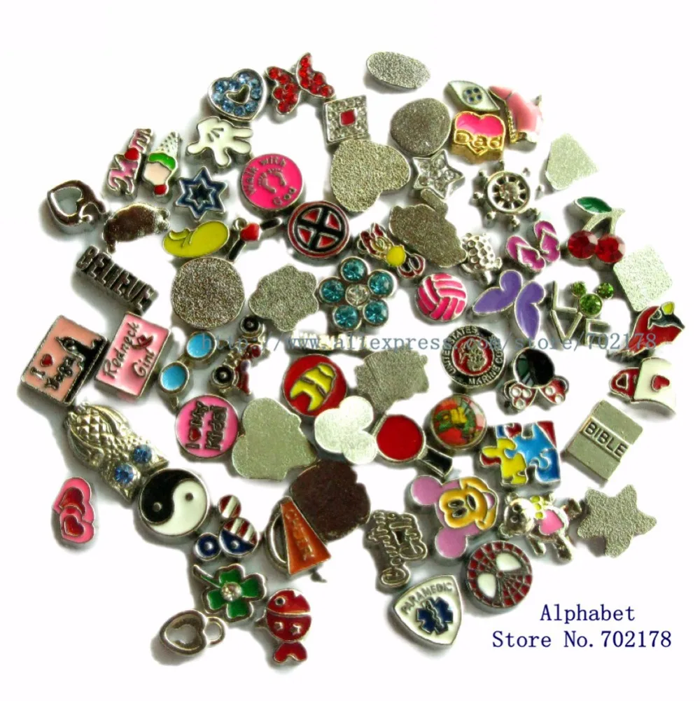 10 шт. любой дизайн смешанный цинковый сплав плавающий медальон Шарм Для