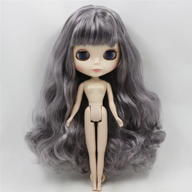 nude doll ICY Nude Blyth кукла серии № 9016/1049 смесь оттенков серого фиолетового цвета прическа с челкой белая кожа 1/6 шарнирная кукла нео - Цвет: nude doll