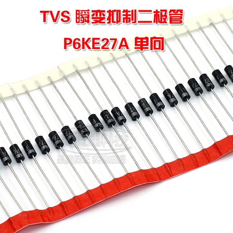 

New P6KE27A TVS Transient Suppression Diode Unidirectional 27V 600W Straight DO-15