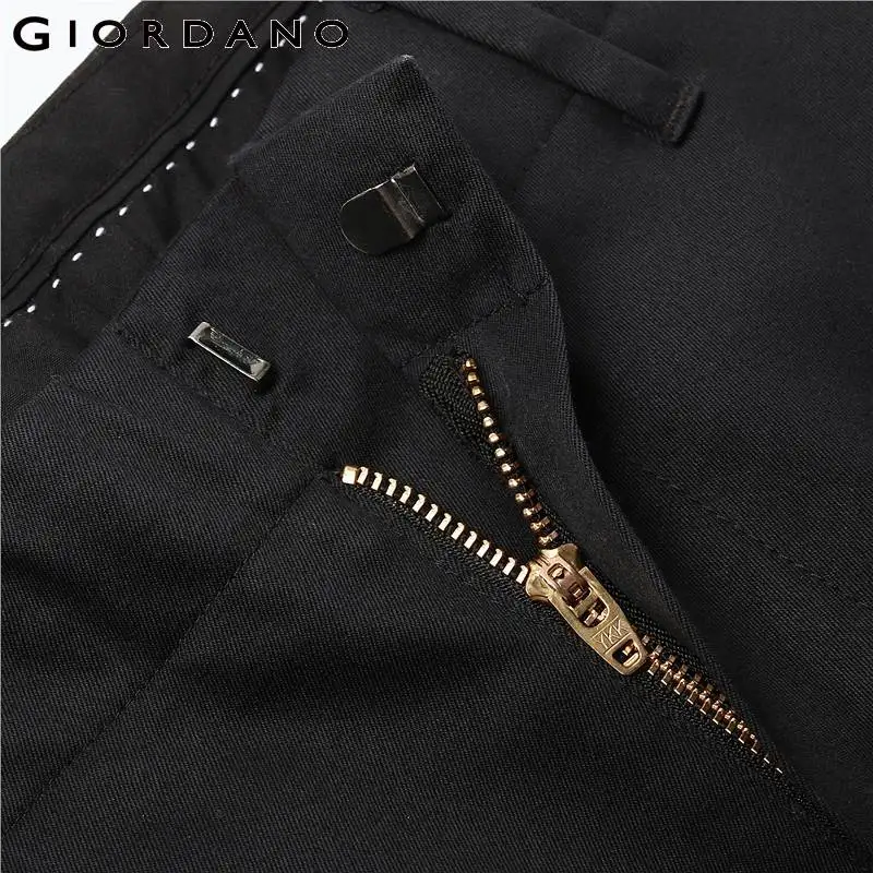 

Giordano Men Pants Men Stretchy Winkle-free Slim Cutting Zip Closure Casual Pants Pocket Stylish Solid Pantalon Hombre