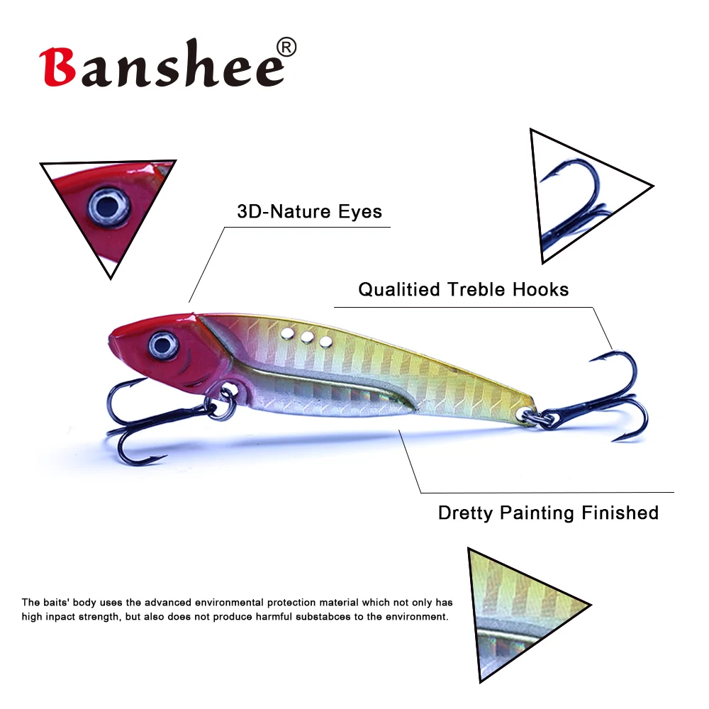 Banshee 3 шт./лот 70 мм/16 г Дракон зуб металлический ВИБ вибратор DR03 твердая приманка