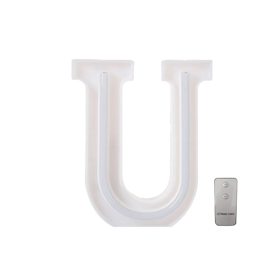Светодиодный USB буквенный светильник s светильник белый пластиковый буквенный стоящий, подвесной A-Z и цифровой буквенный светильник светодиодный вечерние светильник мягкий теплый светящийся