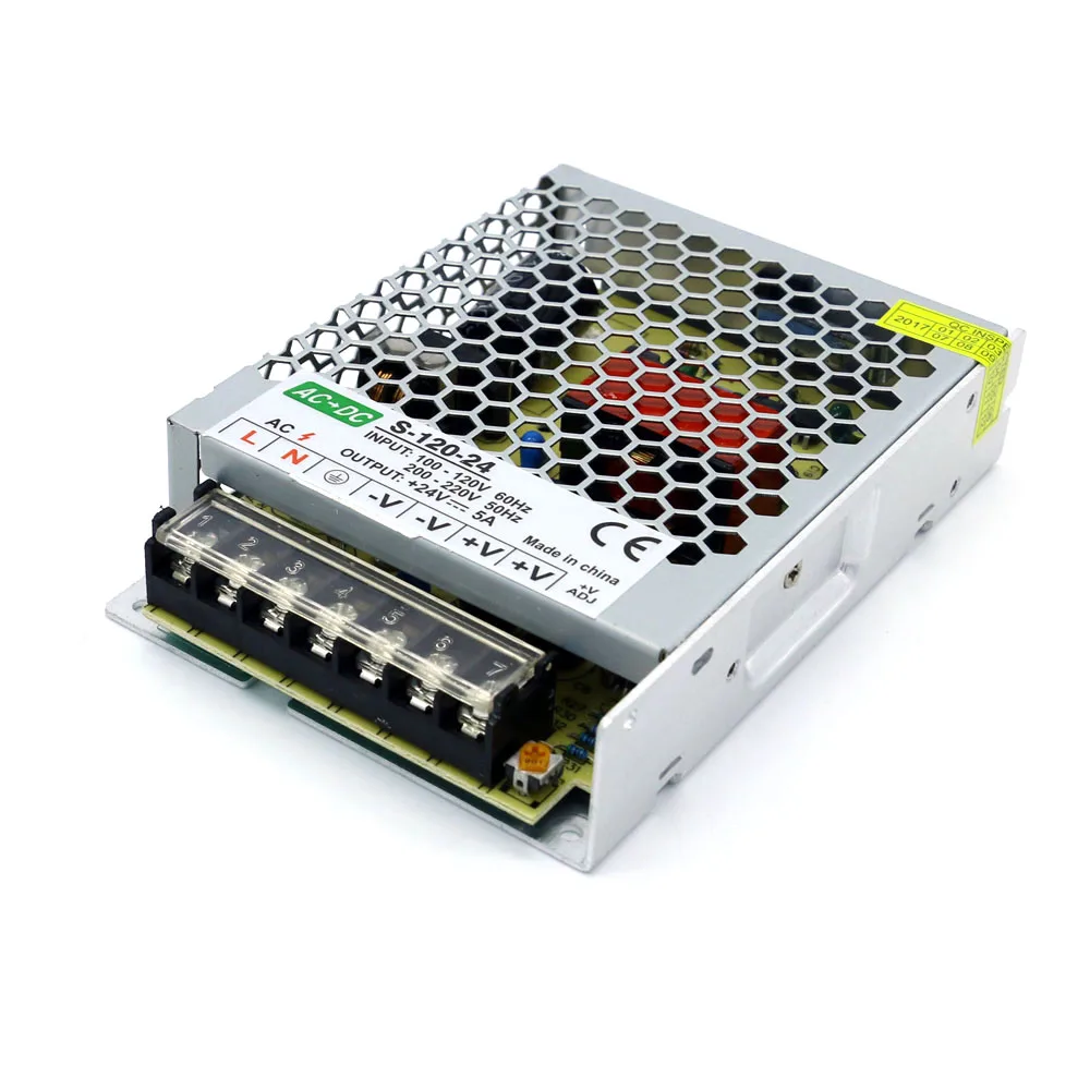 AC100 240V в постоянный ток 120 Вт 24 В 5А импульсный источник питания ультра тонкий