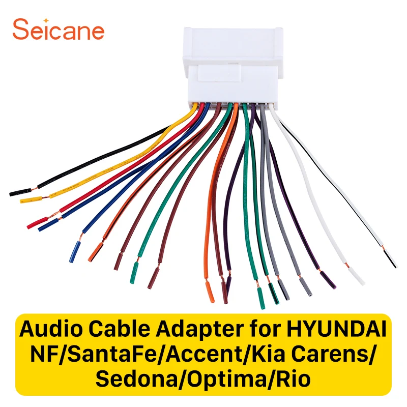 

Seicane 45x18 мм аудио кабель, звуковой Проводной адаптер для HYUNDAI NF/SantaFe/Accent/Kia Carens/Sedona/Optima/Rio
