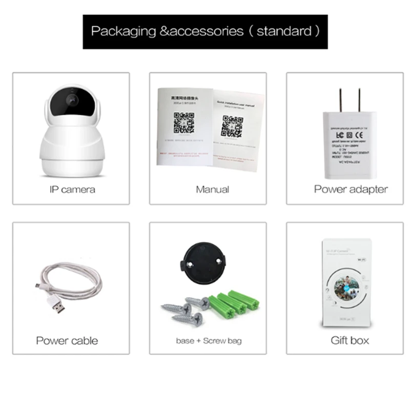 FAIYOU WIFI Mini CCTV Camera IP P2P HD Video 2MP 1080P Night Vision 10m Rotation 355 Degree and Vertical 80 Memory Up to | Безопасность