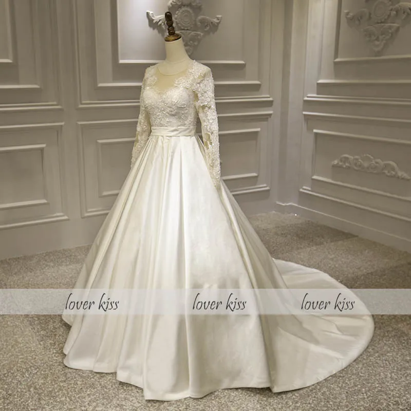 Романтическое кружевное и атласное свадебное платье Lover Kiss Vestido De Noiva 2021 свадебные