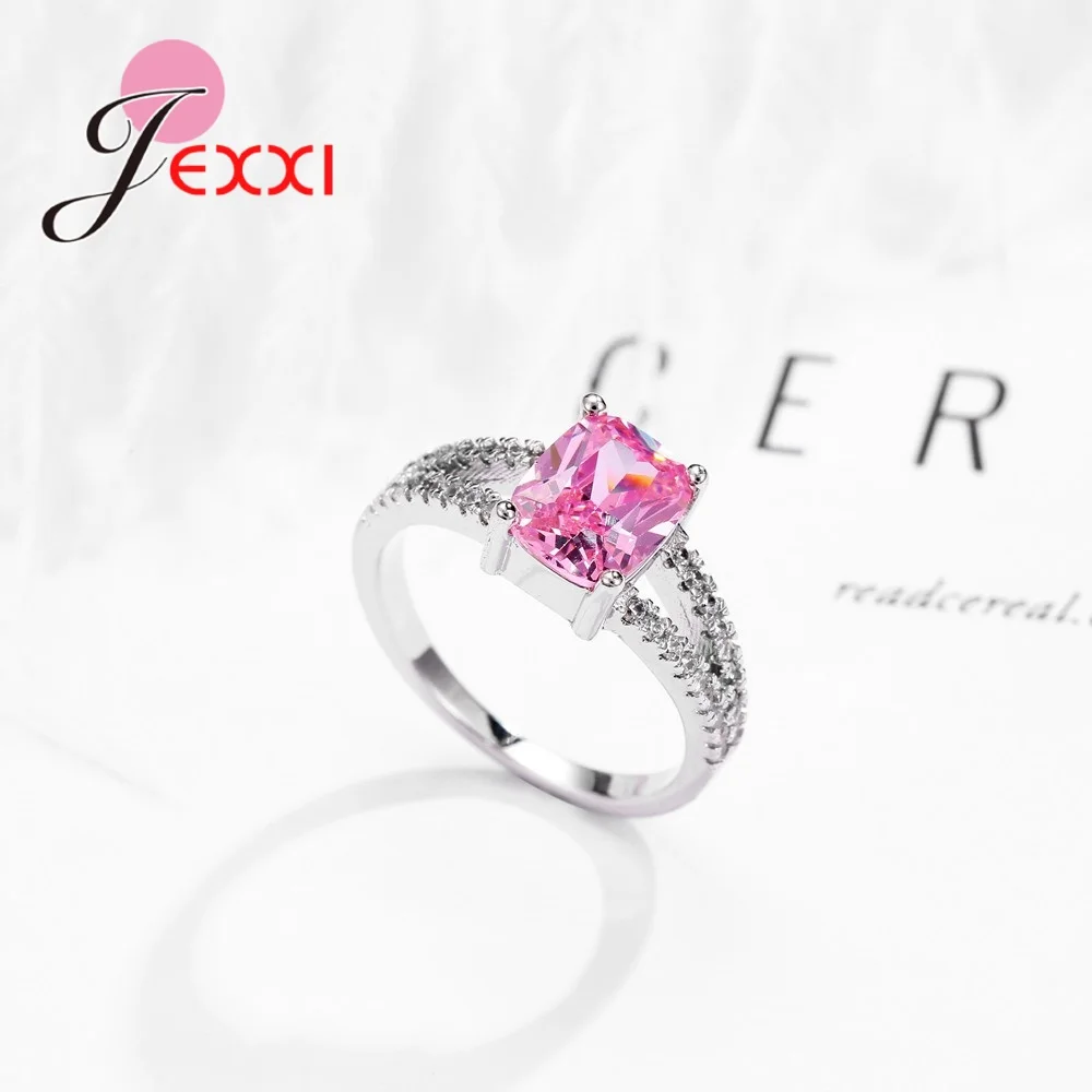 Модные кольца AAA с синим кубическим цирконием реальное женское серебряное