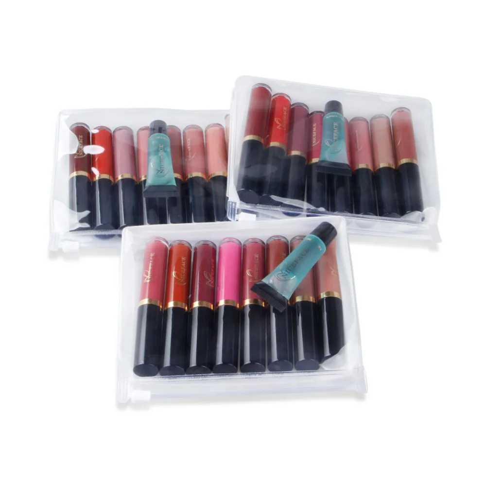 NICEFACE 8 цветов жидкие набор из помад Сексуальные Очаровательный блеск для губ