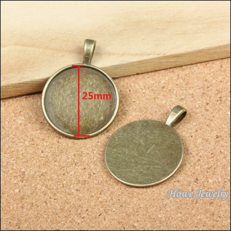 Оптовая продажа винтажные Подвески в виде камеи из античной бронзы с круглой