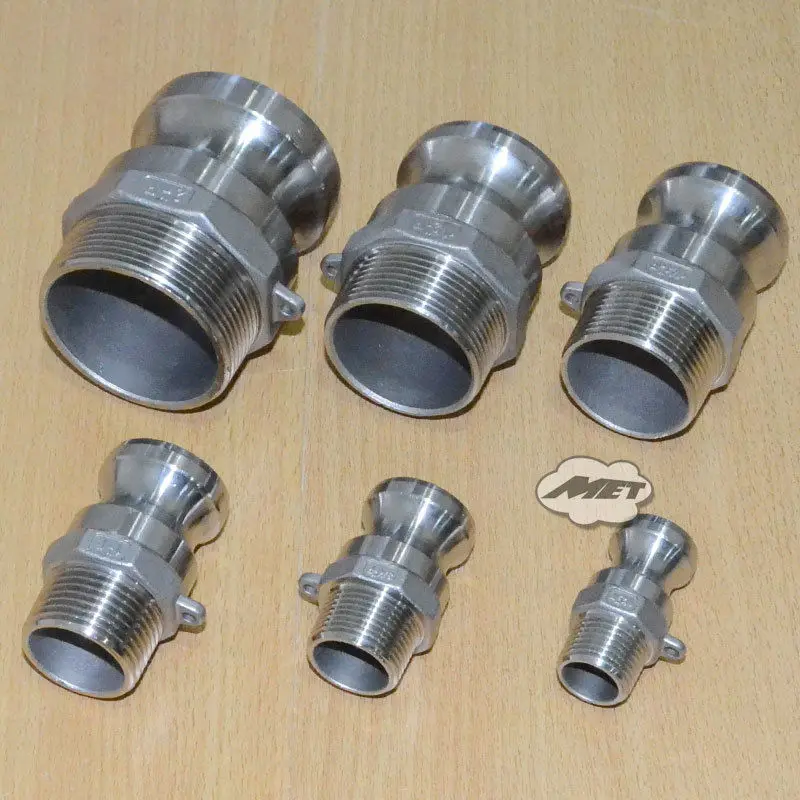 

MEGAIRON 1 PC 3/4" Type F Trash Pump Adapter Male Camlock with Male Pipe Threads Stainless Steel 316 Max 250 psi
