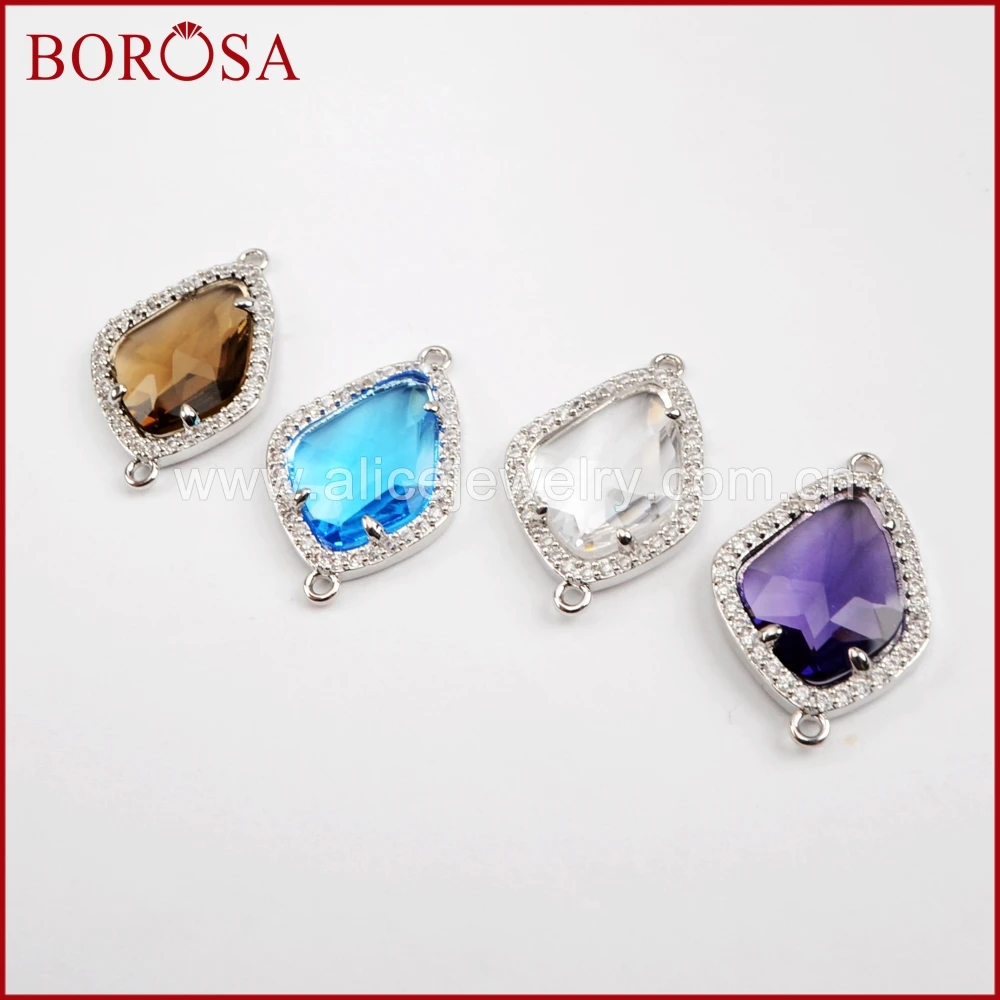 BOROSA смешанный цвет 15 шт Drusy микро проложить CZ горный хрусталь граненый камень