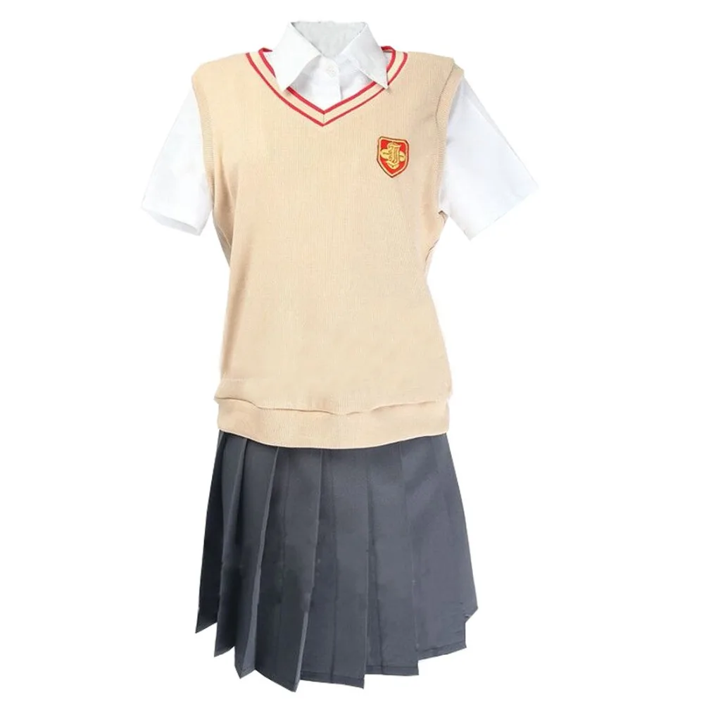 2018 Toaru Kagaku no Railgun Misaka Mikoto Shirai Kuroko школьная форма свитер рубашка юбка наряд Аниме