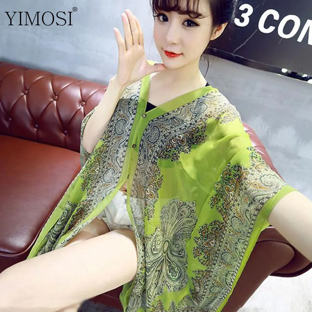 YIMOSI женские летние блузки Blusas 2017 новые винтажные шифоновые кимоно рубашки плюс