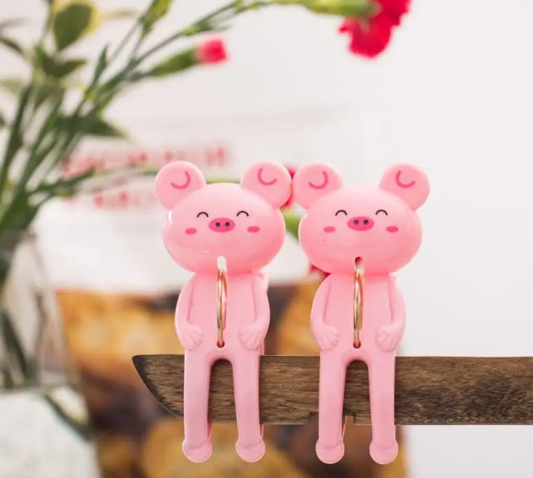 2pc pig 2 шт. креативные прищепки для одежды милая лягушка медведь Прачечная Висячие булавки для одежды пляжные полотенца зажимы зажим для одеяла бытовые прищепки - Цвет: 2pc pig