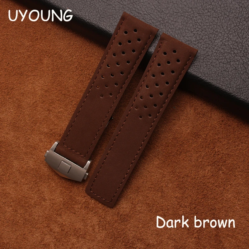 Качественный ремешок для часов из натуральной кожи 22 мм новый узор потертый