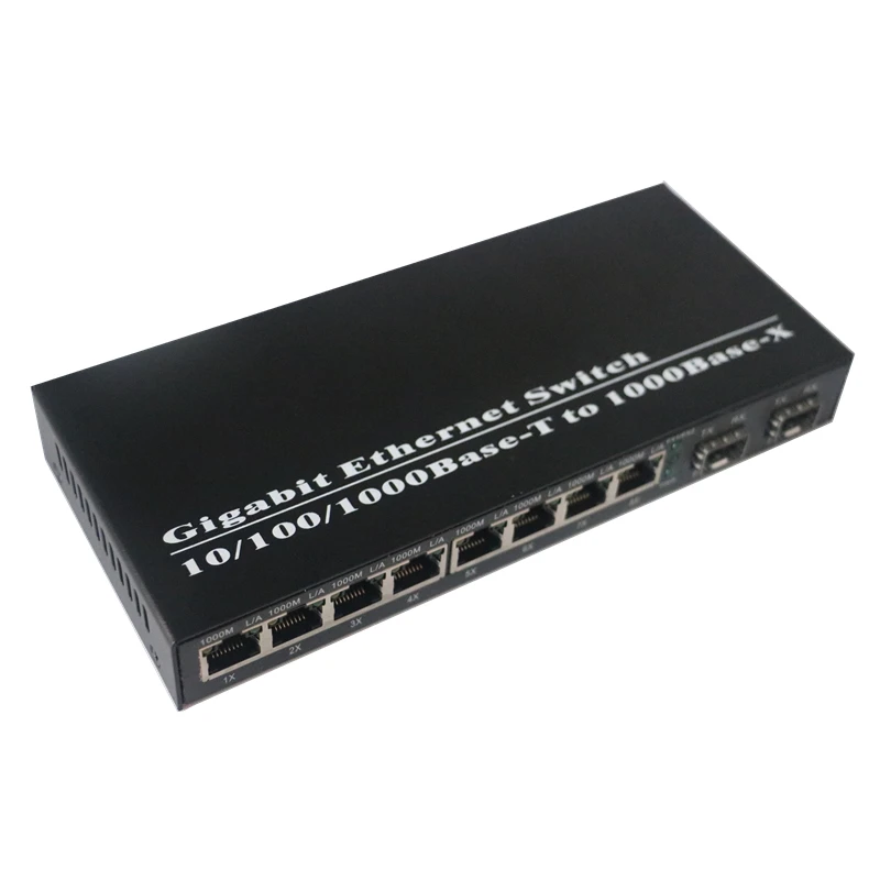 Gigabit ethernet конвертер медиафайлов SFP волокно-оптический переключатель 2-Порты и разъёмы слот SFP до 8-Порты и разъёмы TX RJ-45 разъем SFP волоконно-оптический трансиверный переключатель