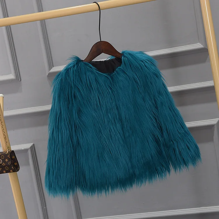 Новая модная осенне зимняя Детская меховая одежда утепленная куртка свитер для