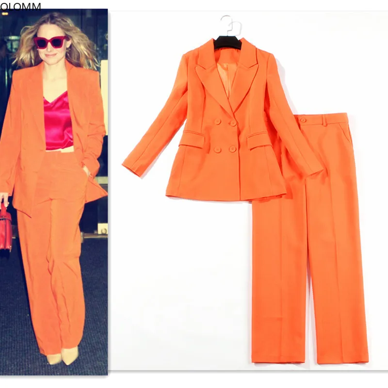 Женские костюмы Новинка осени 2019 профессиональный женский модный оранжевый