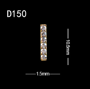 D150 10 шт./лот,, амулеты, Длинные полосы, стразы, для украшения ногтей, 3D, квадратная форма C, сплав, драгоценные камни для ногтей - Цвет: D150