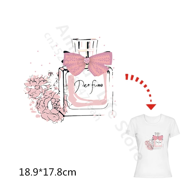 Наклейки сделай сам для одежды флакон духов термопечать Пирография наклейки