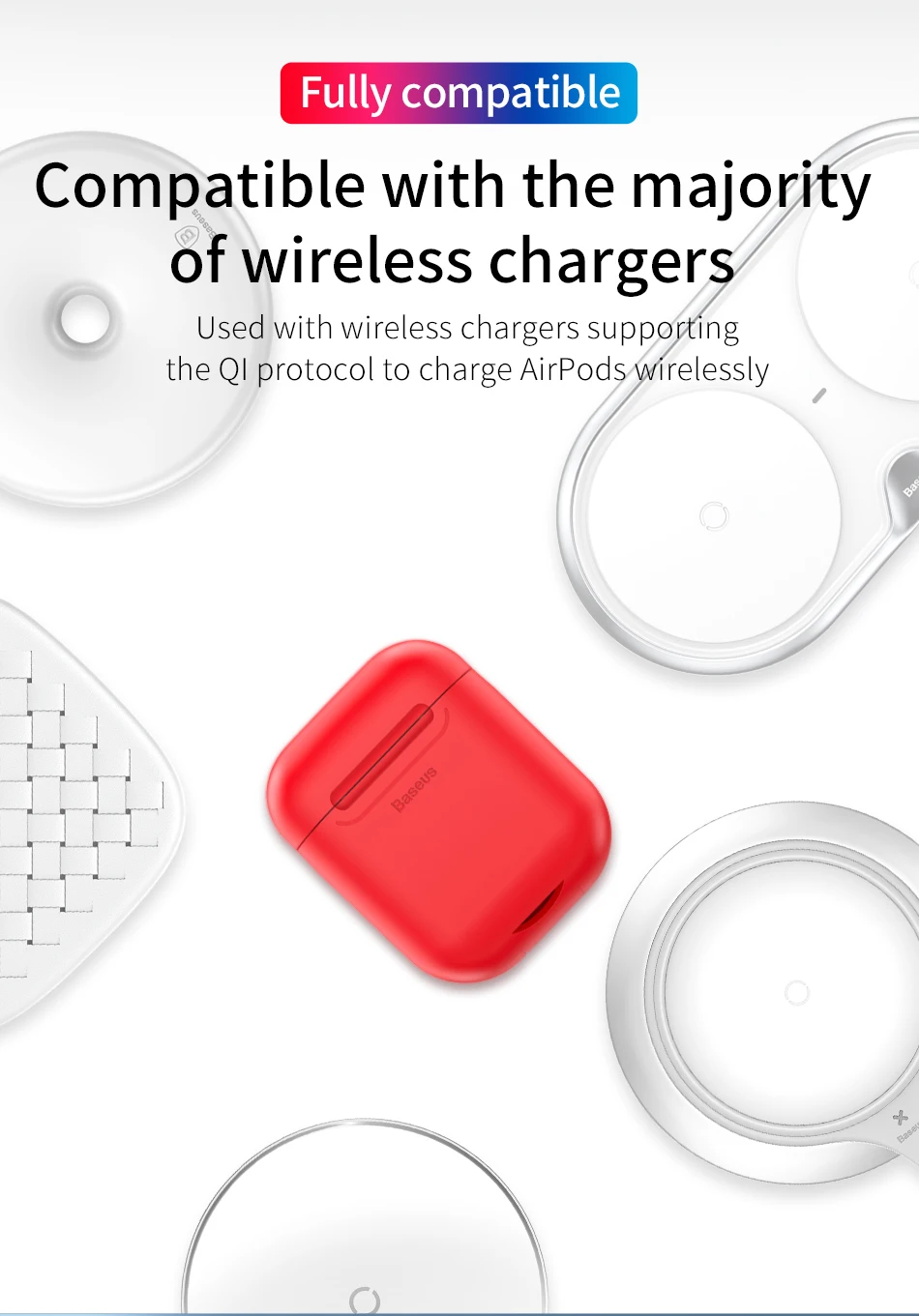 Для Airpods чехол Baseus Qi беспроводной зарядный силиконовый чехол s для Airpod защитный чехол с проводной зарядкой для Air pods Coques