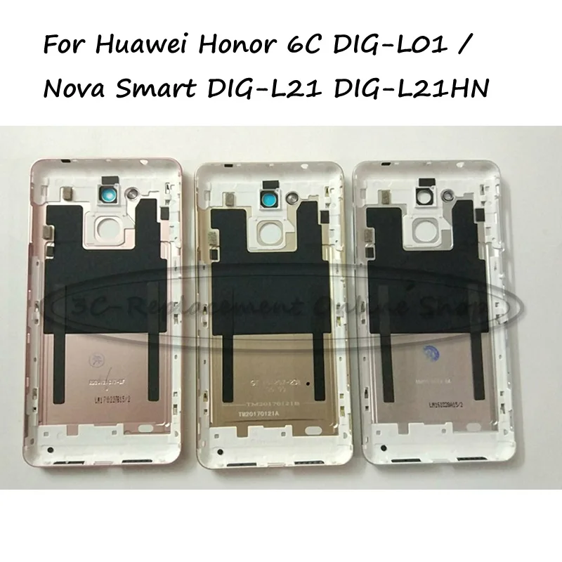 Черная/белая/Золотая/Розовая Задняя стеклянная крышка для Huawei Honor 6C / Nova Smart Крышка