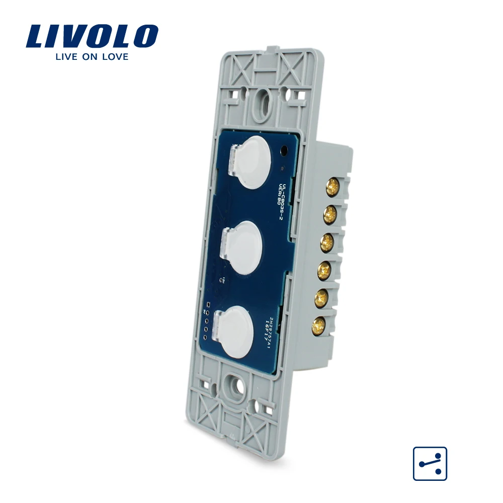Livolo US standard Base Of Wall Light Touch Screen Switch 3Gang 2Way AC 110~250V VL-C503S | Обустройство дома