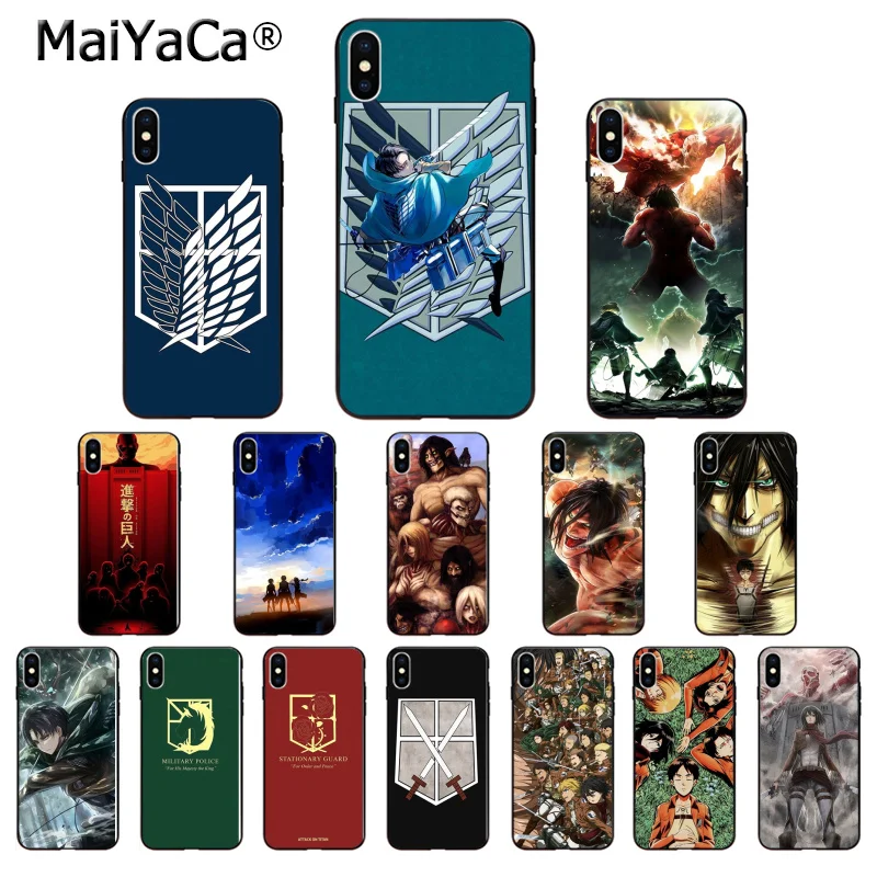 MaiYaCa Anime Attack On Titan Customer High Quality Phone Case for Apple iPhone 8 7 6 6S Plus X XS MAX 5 5S SE XR Cover | Мобильные