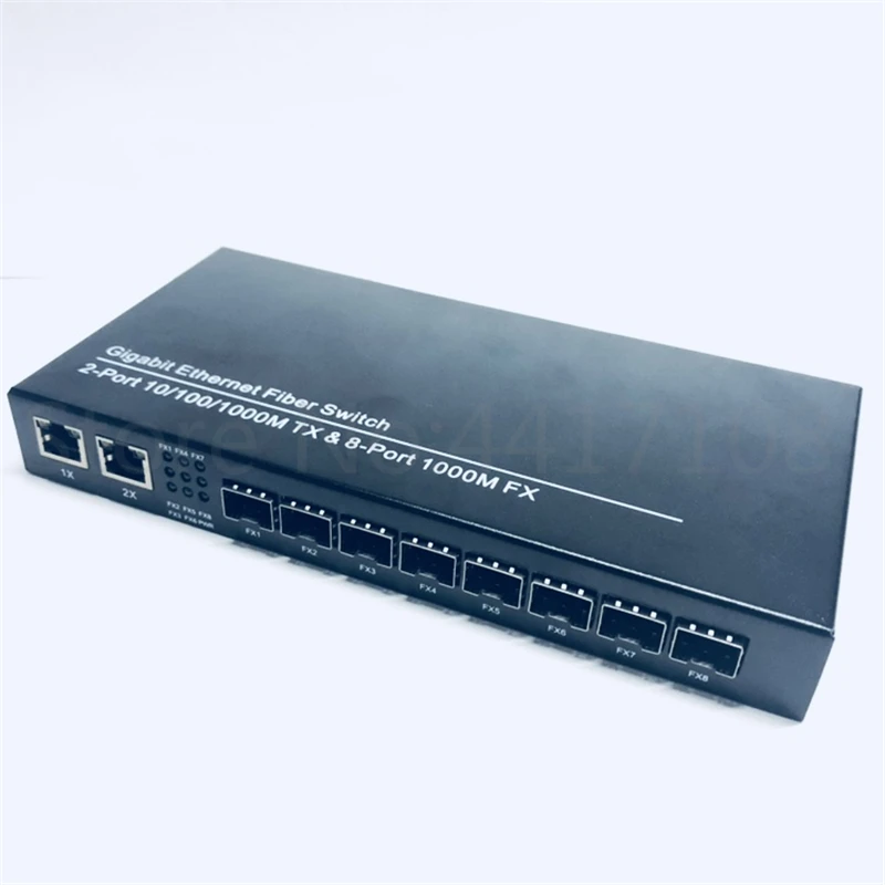 Коммутатор Ethernet 8SFP и 2UTP Gigabit волоконно-оптический медиаконвертер 8 * SFP 2 порта RJ45