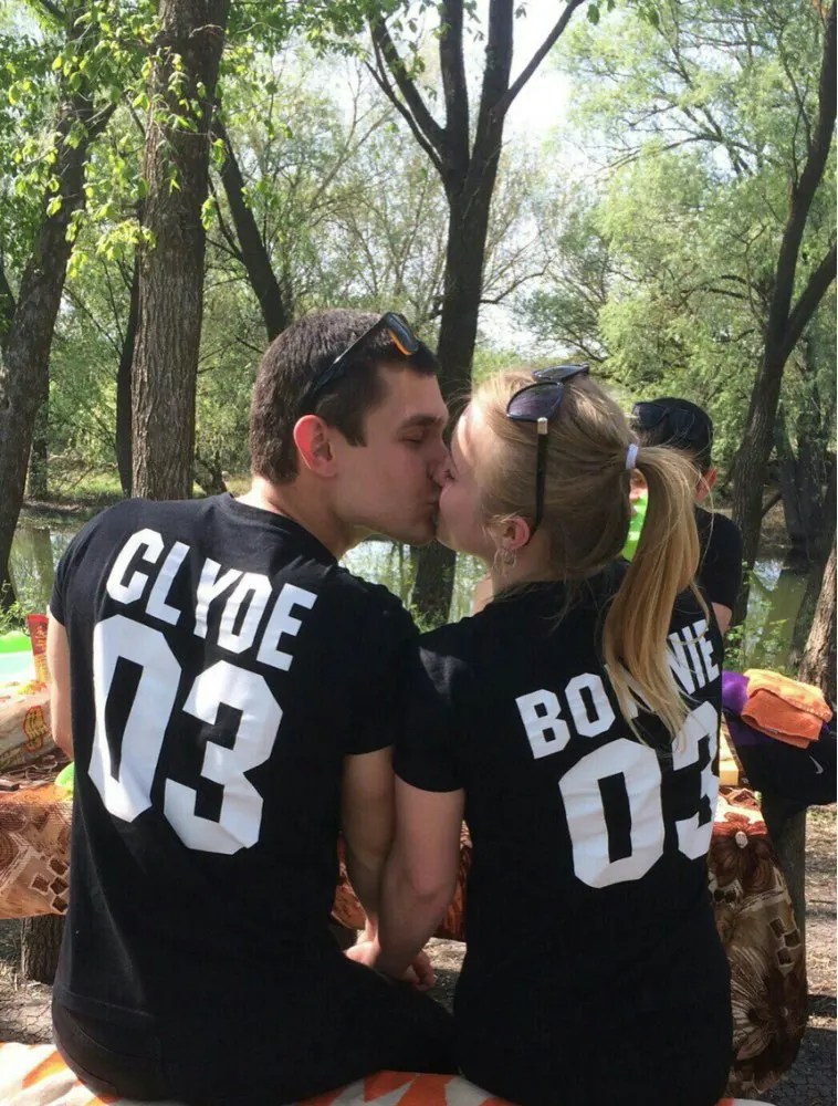 BONNIE CLYDE 03 футболка с забавными буквами для пар 2020 летняя модная черная белая