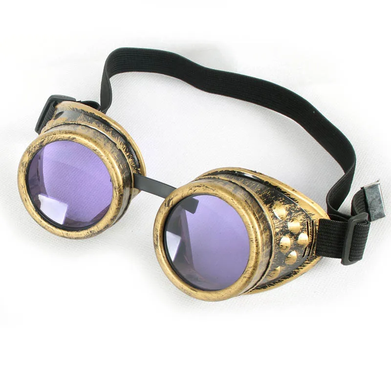 Purple Lens Yellow LELINTA защитные очки в стиле стимпанк сварки Косплэй Готический очки jahrgang vitoriano Стиль панк ретро унисекс в готическом стиле - Цвет линз: Purple Lens Yellow