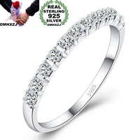 omhxzj wholesale european fashion woman girl party wedding gift 9 colors slim aaa zircon s925 sterling silver ring rr303