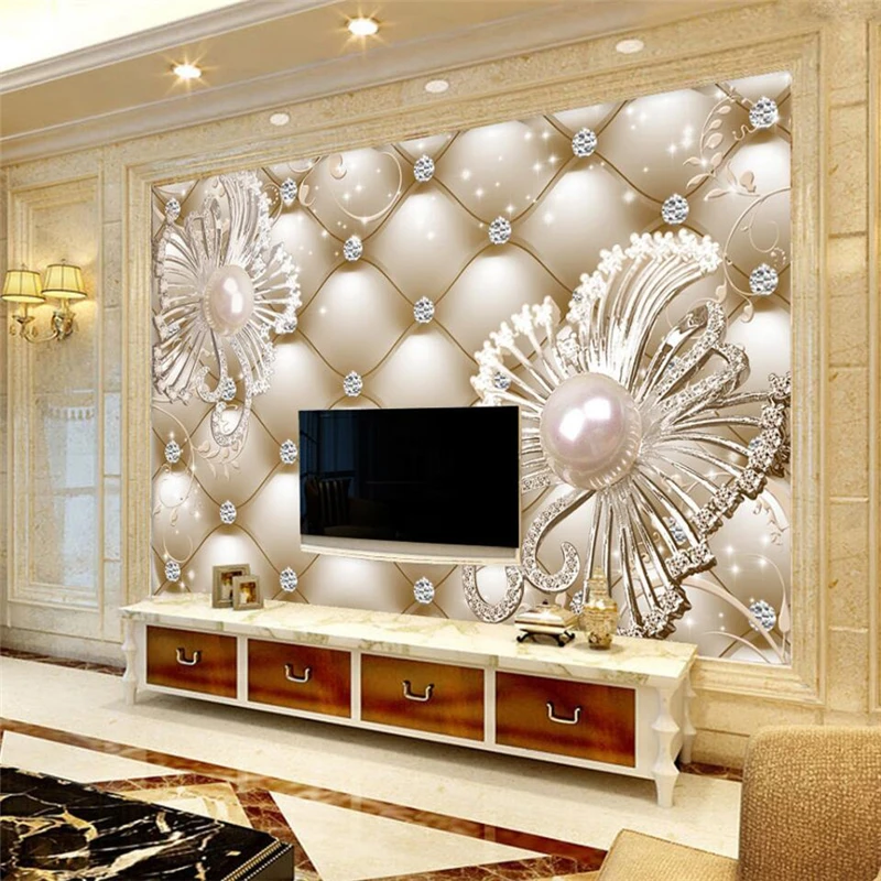 Beibehang 3D посылка бриллиант ювелирные изделия цветок роскошный фон фотообои