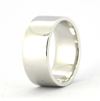 wellmade 9mm solid 925 sterling silver plain band ring