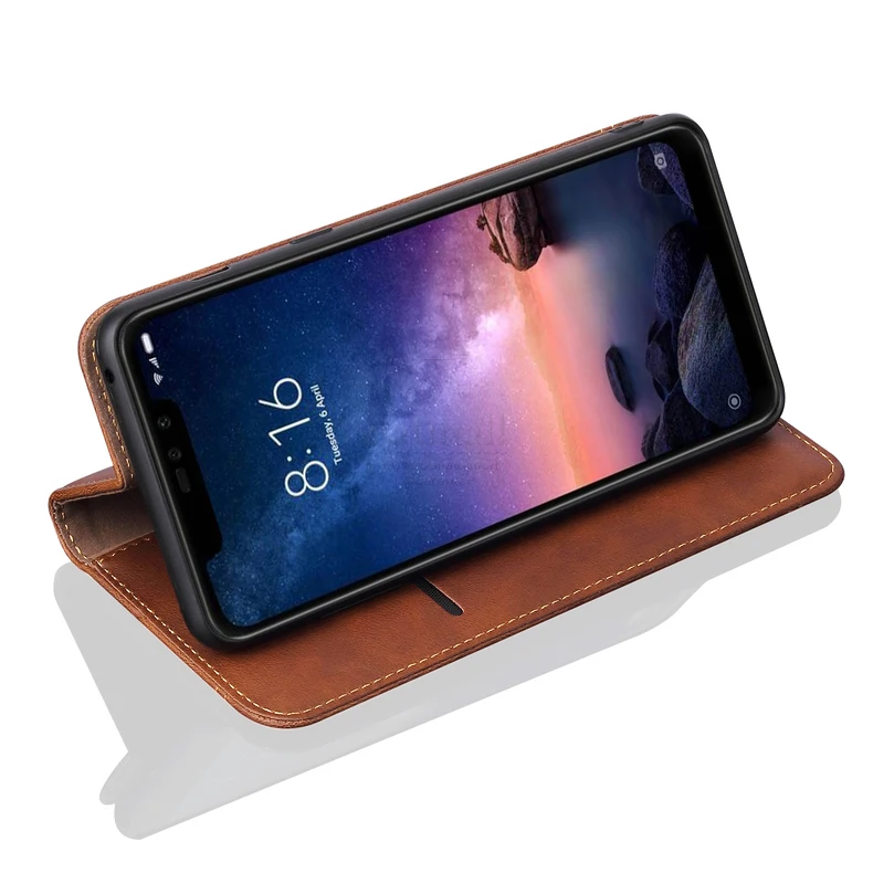 Винтажный кожаный чехол-книжка для XiaoMI RedMI Note 6 pro, Роскошный кошелек с отделением для карт, Магнитный чехол-книжка, повседневный чехол для телефона, Funda