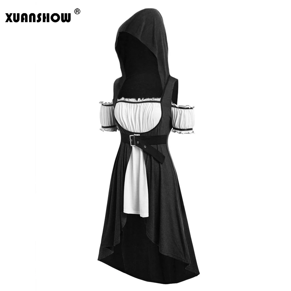 XUANSHOW Robe Ete 2019 Femme с открытыми плечами Лоскутные Женские винтажные толстовки