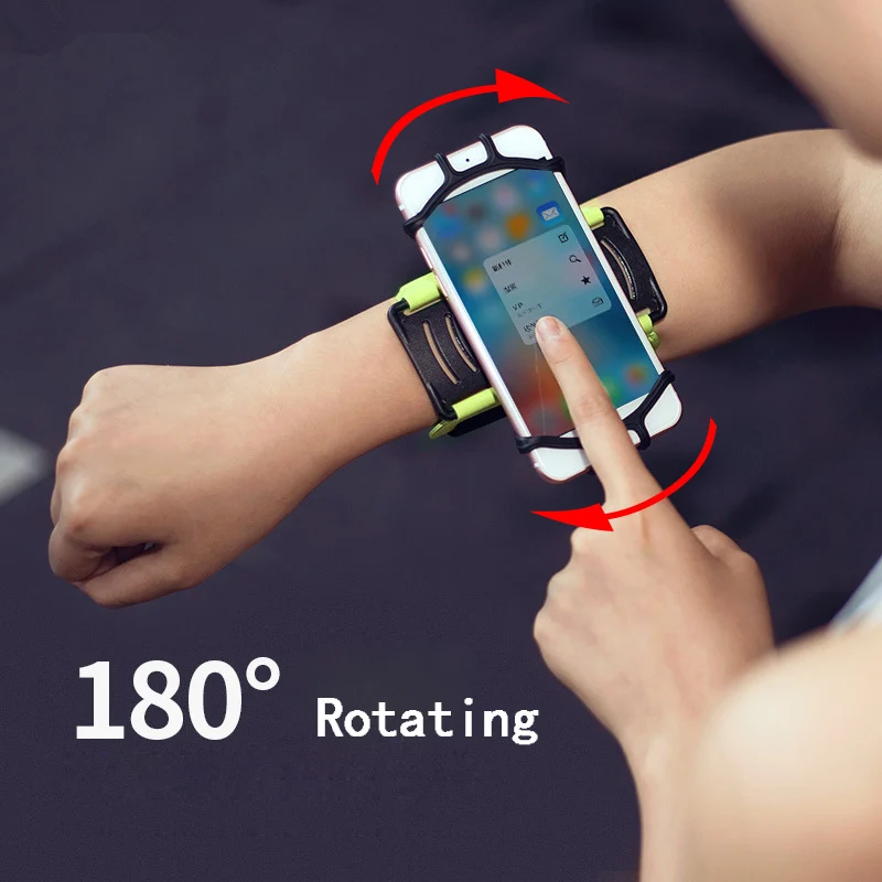 Rotatable 180 degree Running Phone Wristband Armband Outdoor Sports Wrist Bag Strap Jogging Cycling Gym Arm Band For 4-6in Phone