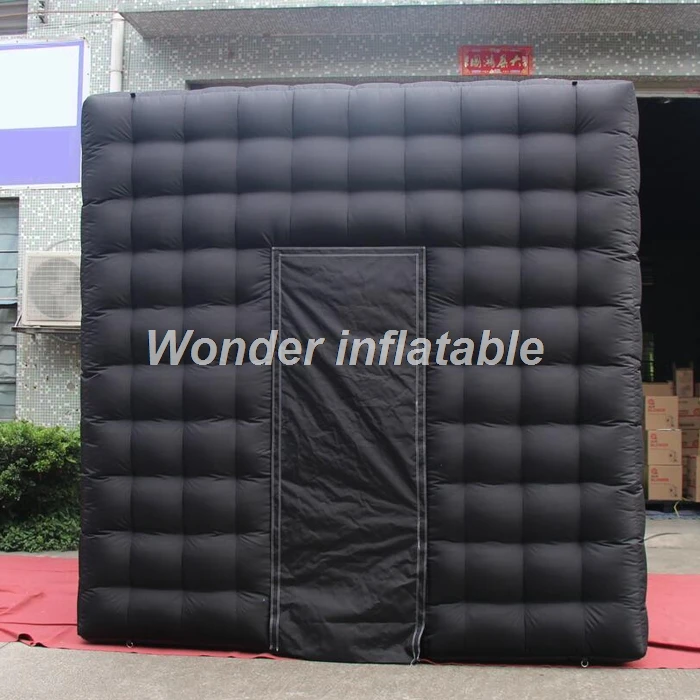 Beste 3 M Zwart Draagbare Opblaasbare Foto Booth Kiosk 3d Photo Booth Led Opblaasbare Kubus Tent Voor Bruiloften