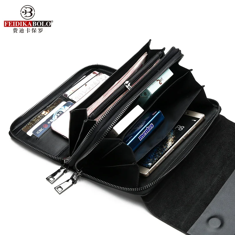 Feidikabolo двухслойный мужской клатч из натуральной кожи хорошего качества летняя