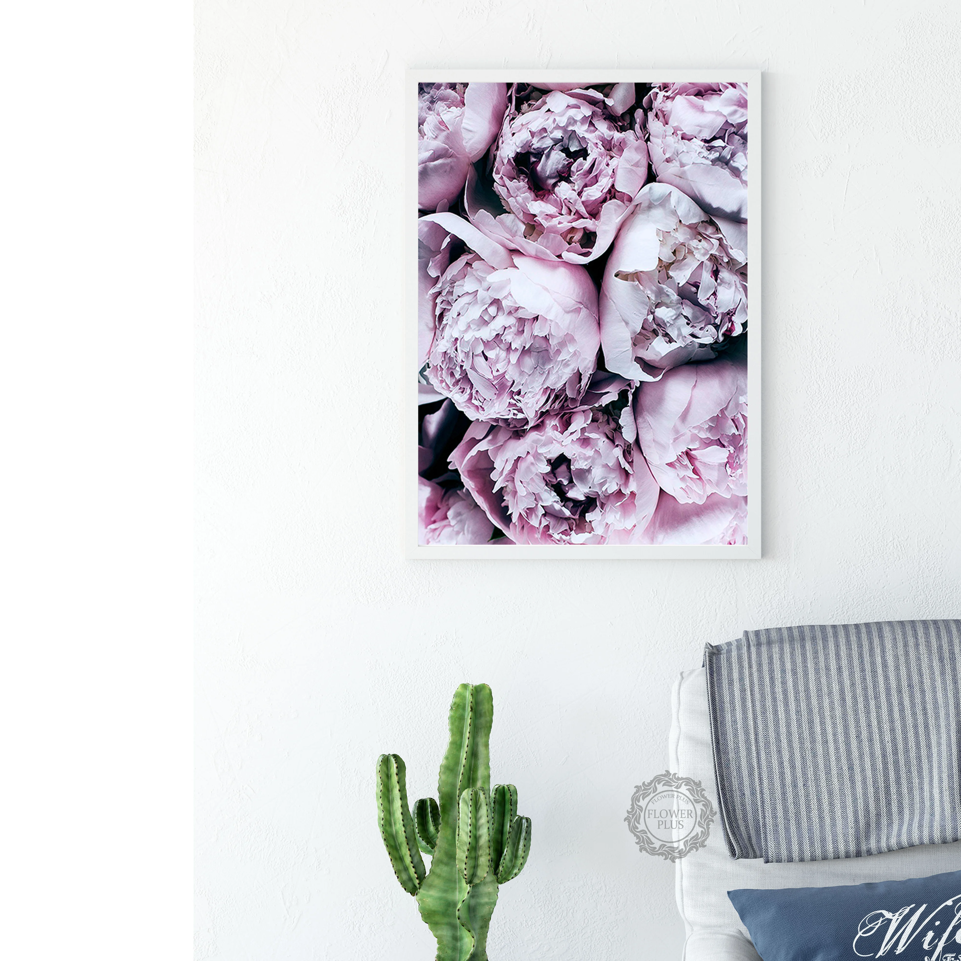 Decoracion салон Абстрактная живопись фиолетовый пион Плакаты и принты настенный
