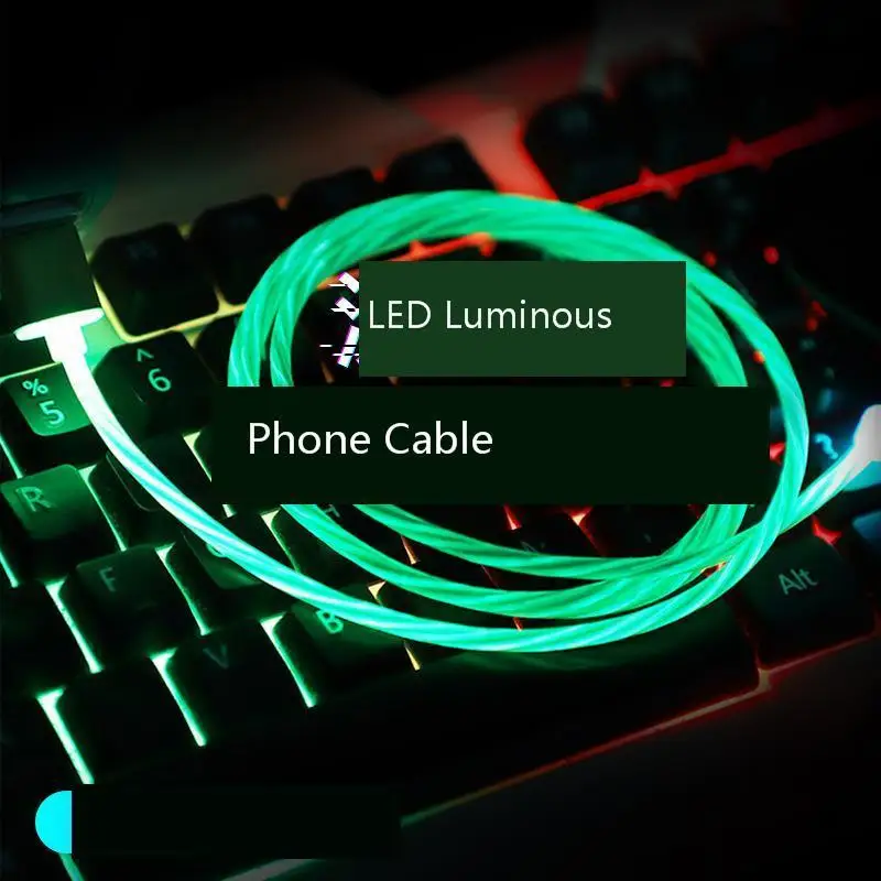 Vogek светодиодный светящийся зарядный кабель Micro USB кабель для Xiaomi iPhone type-c зарядный Магнитный адаптер для зарядного устройства кабель для мобильного телефона 1 м