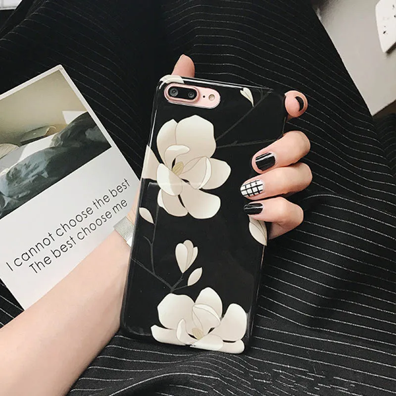 Jiban мультфильм Gardenia цветочный чехол для телефона iPhone 6 6S Мода Жесткий PC цветок