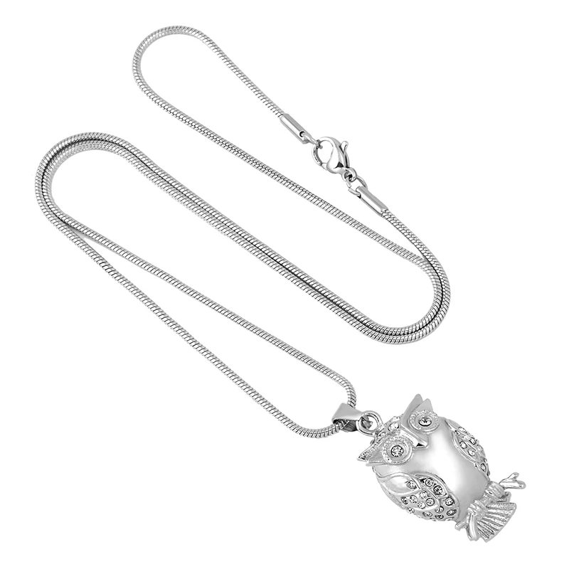 KSJ9740 Owl Shape Pet Ash Holder with Clear Rhinestones Inlay Funeral Urn Necklace Keepsake Jewellery Cremation Pendant Locket | Украшения