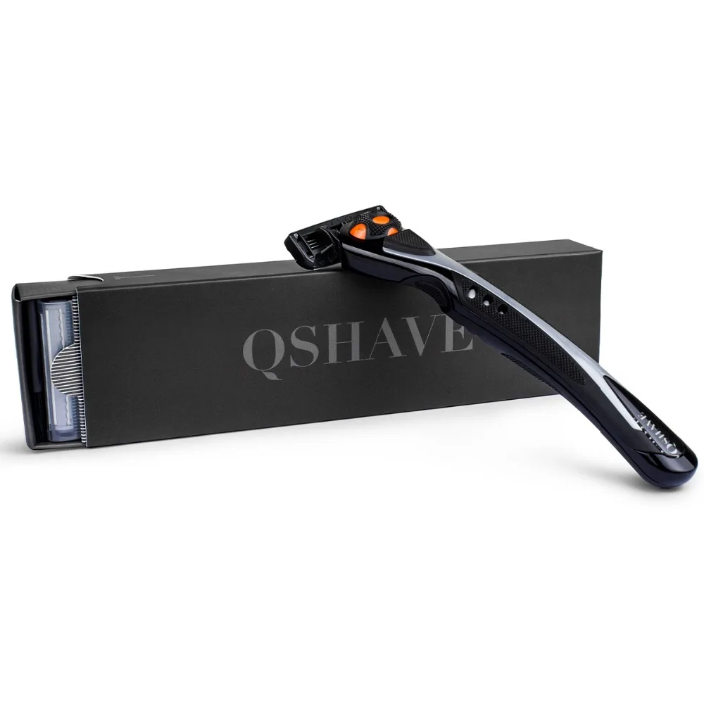 Индивидуальная ручная бритвенная ручка Qshave Black Spider возможно нанесение имени на