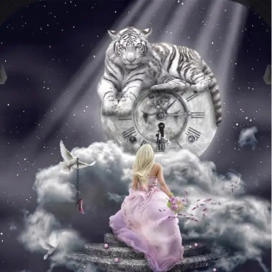 DIY Алмазная вышивка часы в форме тигра мозаика для рукоделия крестиком свадьба