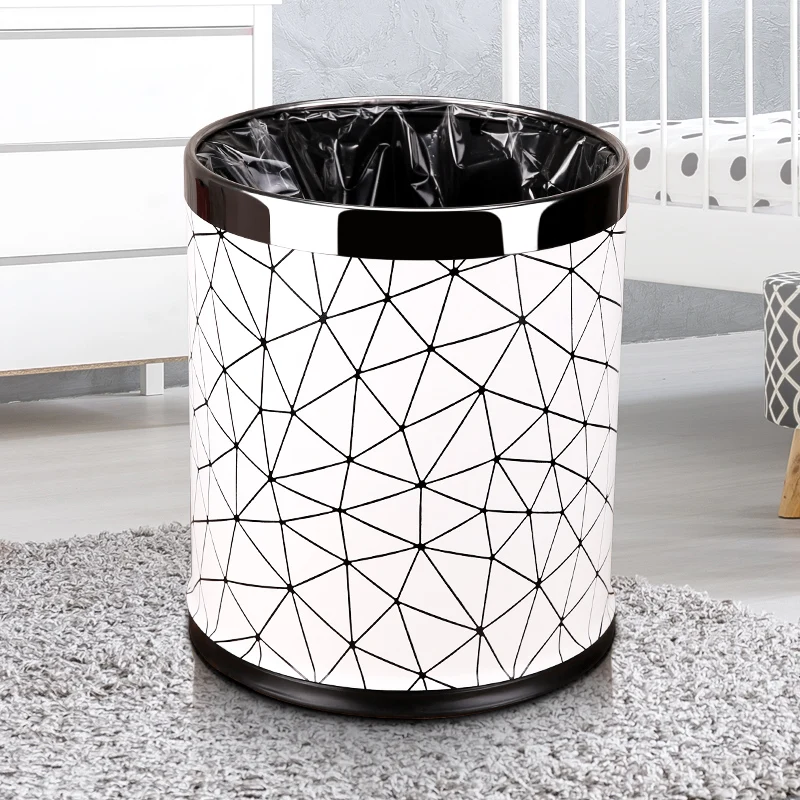 Круглая металлическая корзина для мусора фотомусорная ванной комнат с порошком